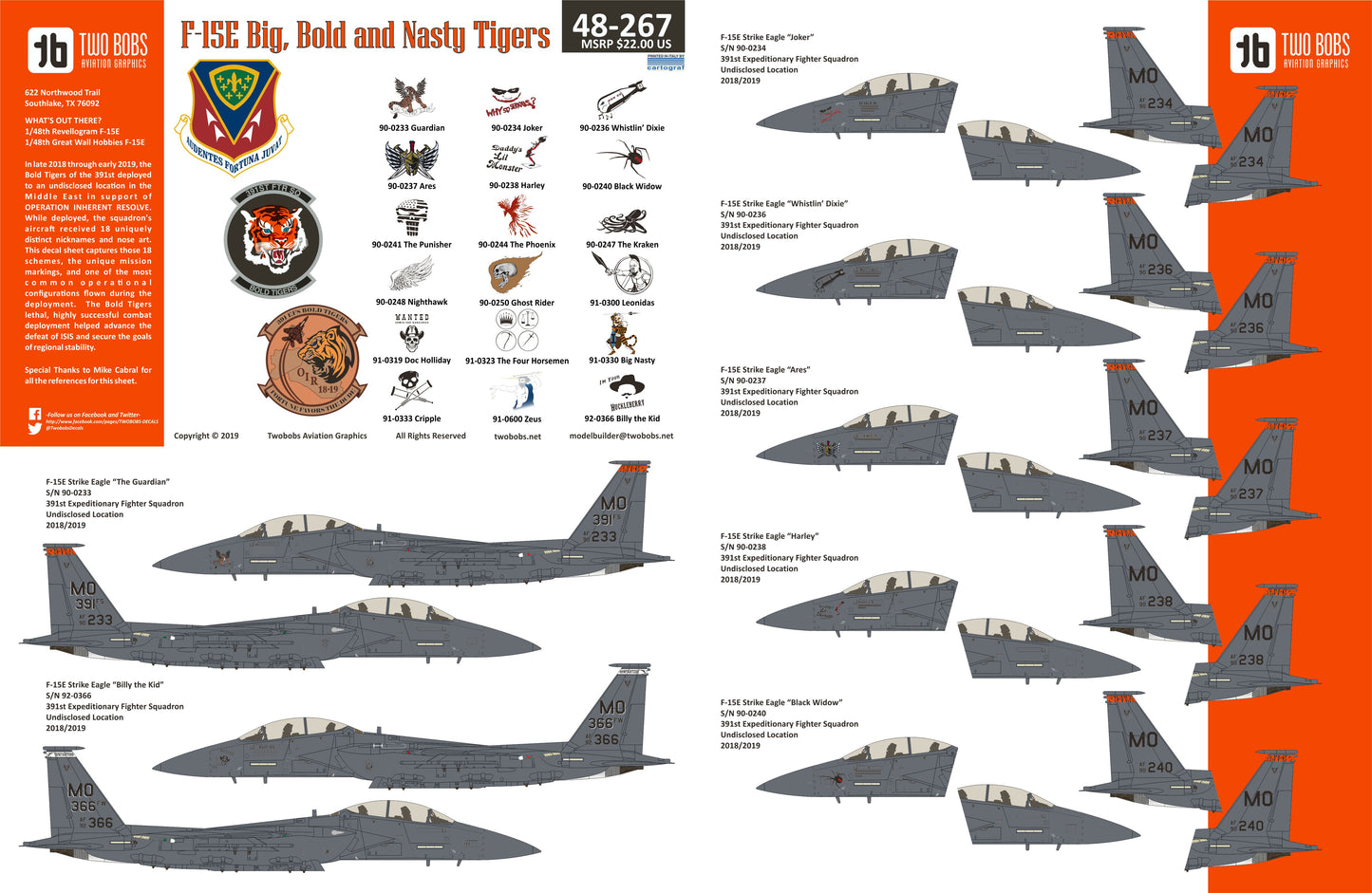 Two Bobs TB48267 F-15E Strike Eagle Nose Art Mountain Home AFB 1:48