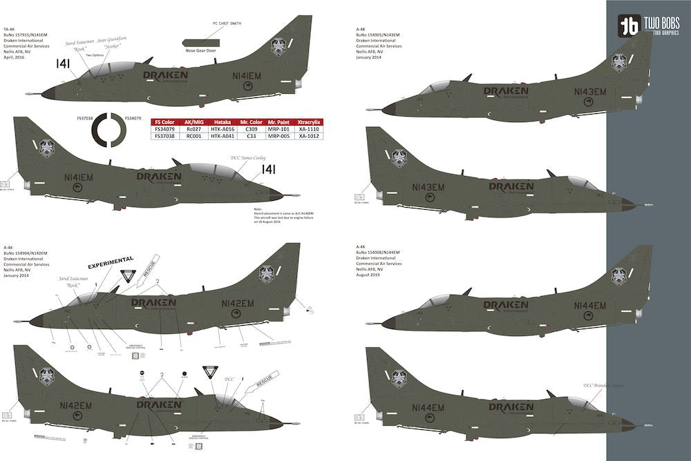 Two Bobs TB48269 1:48 Douglas A-4L/A-4K/TA-4K Skyhawk Draken Air Services