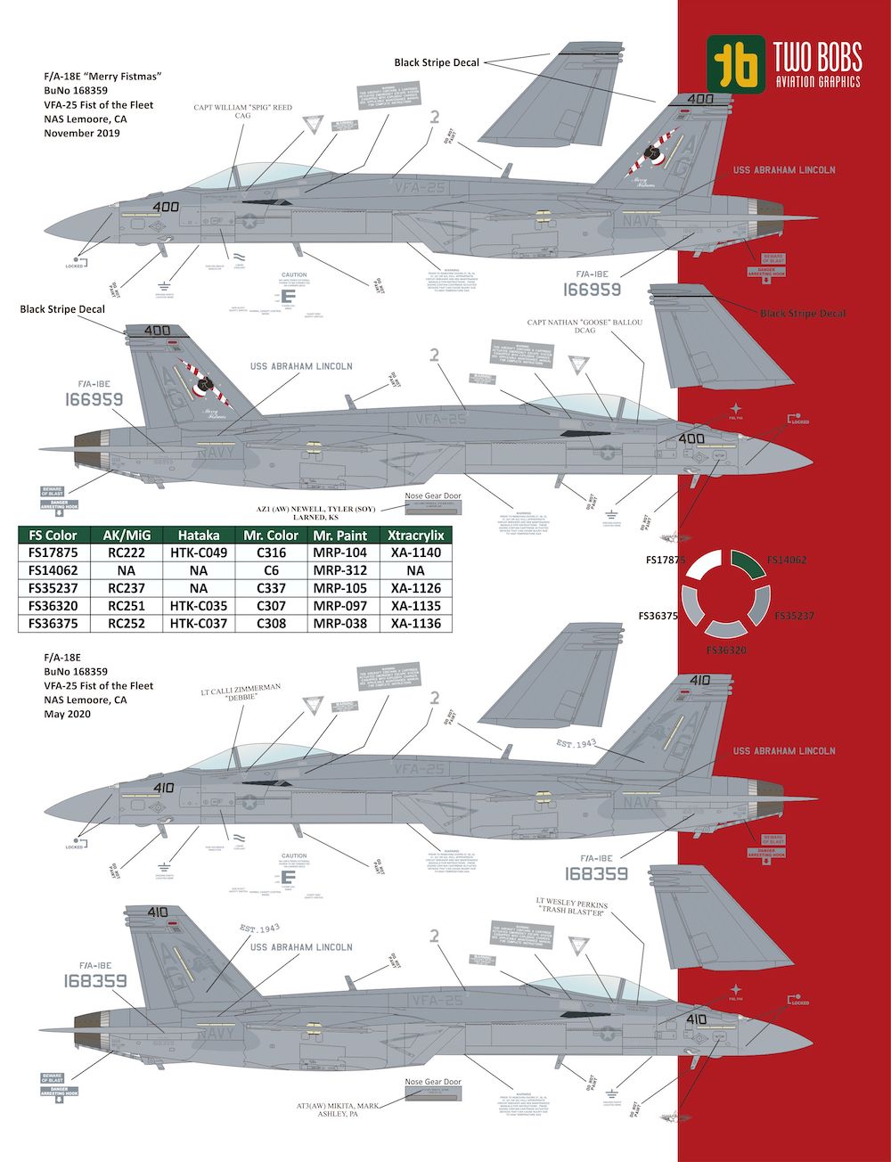 Two Bobs TB48270 1:48 Boeing F/A-18E VFA-25 Fist of the Fleet