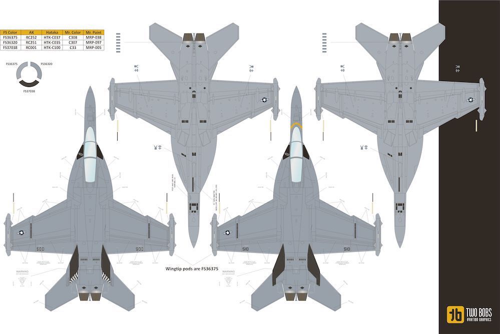 Two Bobs TB48278 1:48 Boeing EA-18G Super Hornet Rooks and Yellow Jackets