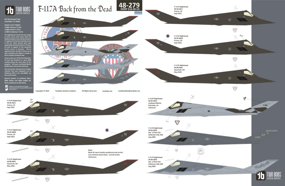 Two Bobs TB48279 1:48 Lockheed F-117A Return from the dead