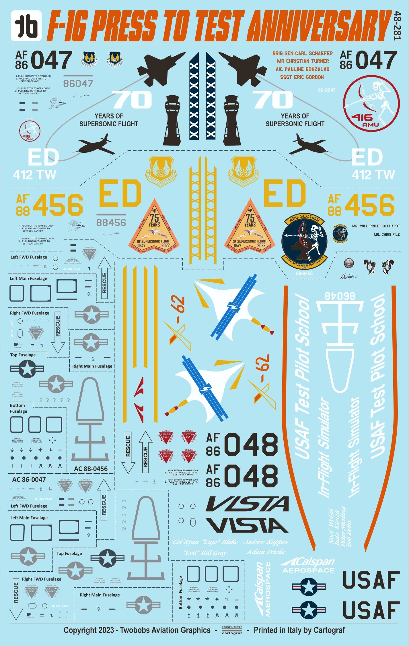 Two Bobs TB48281 1:48 Lockheed-Martin F-16 Press to Test Anniversary