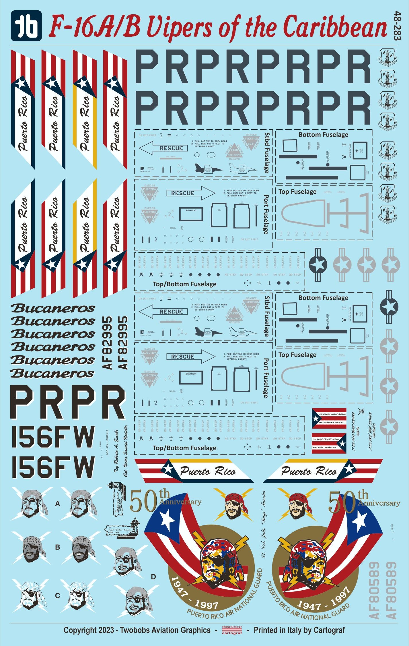 Two Bobs TB48283 1:48 General-Dynamics F-16A/F-16B Vipers of the Caribbean