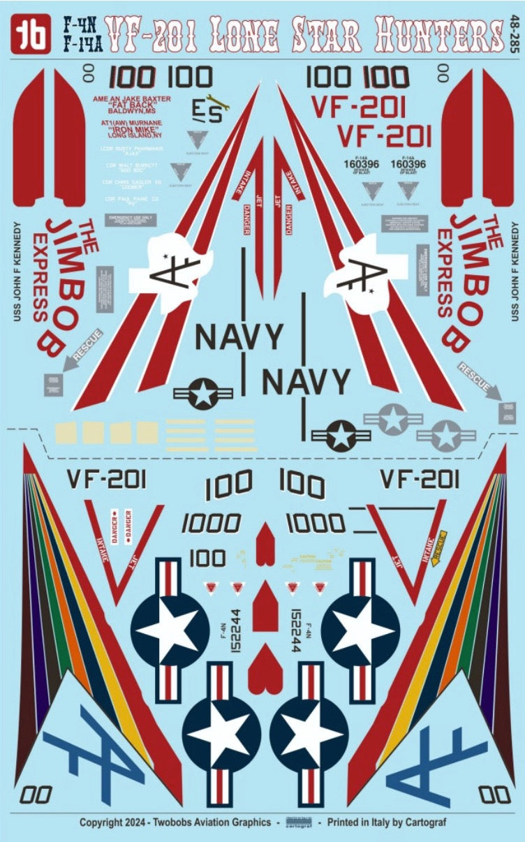 Two Bobs TB48285 F-4N Phantom & F-14A Tomcat VF-201 1:48