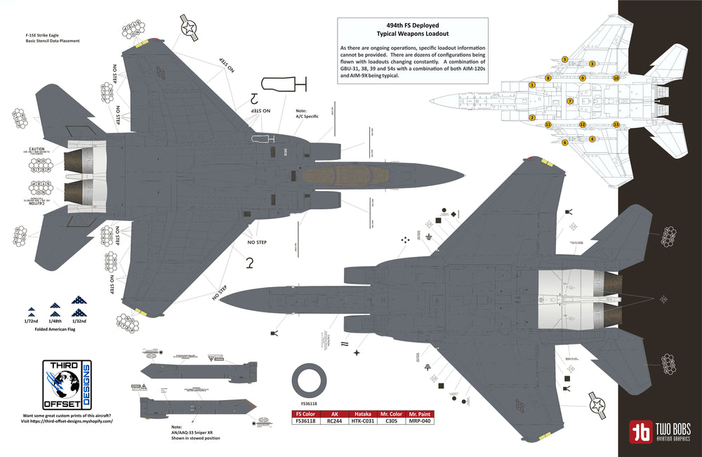 Two Bobs TB48286 F-15E Strike Eagle Black Panther Drone Killers 1:48