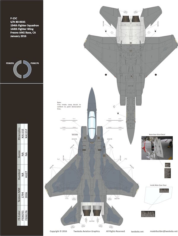 Two Bobs TB72103 1:72 McDonnell F-15C Fresno Repo Eagles