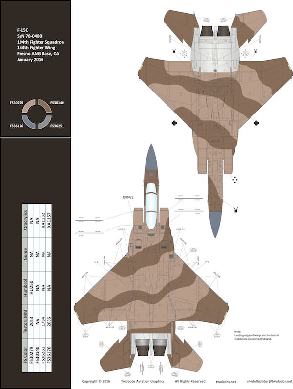Two Bobs TB72103 1:72 McDonnell F-15C Fresno Repo Eagles