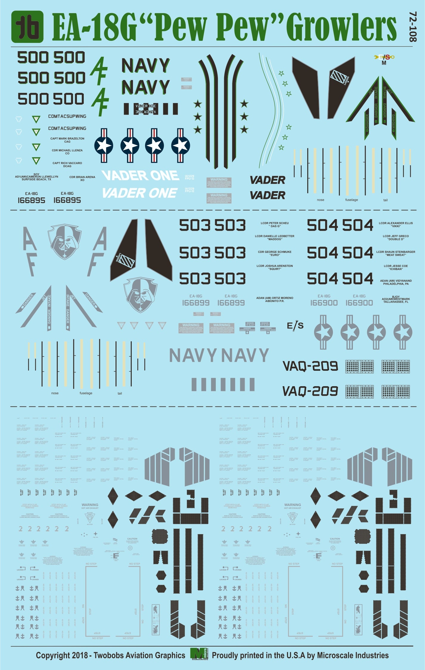 Two Bobs TB72108 EA-18G Pew Pew Growlers VAQ-209 Reserve 1:72