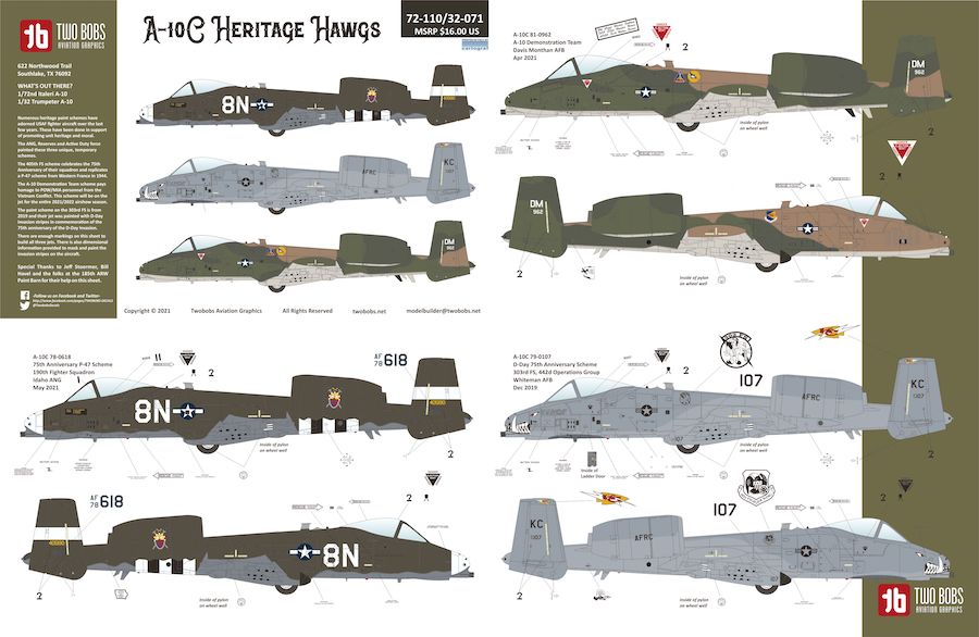 Two Bobs TB72110 A-10C Thunderbolt II Heritage Hawgs combined with TB32071