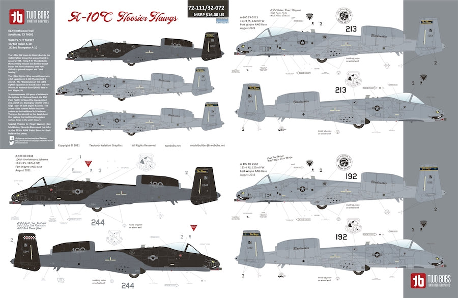 Two Bobs TB72111 A-10C Thunderbolt II Hoosier Hawgs combined with TB32072