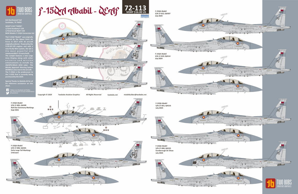 Two Bobs TB72113 1:72 F-15QA Ababil QEAF