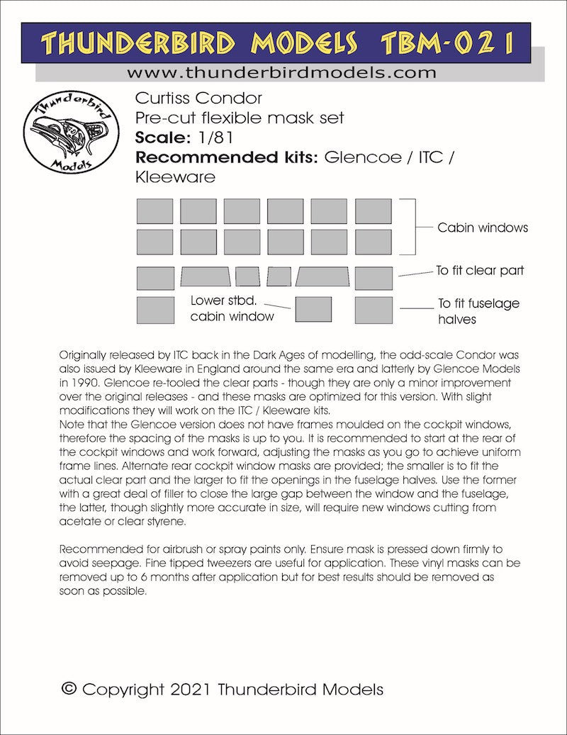 Thunderbird Models TBM021 1:81 Curtiss Condor