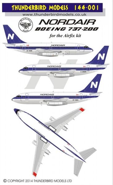 Thunderbird Models TBM144001 1:144 Nordair Boeing 737-200