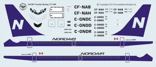 Thunderbird Models TBM144001 1:144 Nordair Boeing 737-200