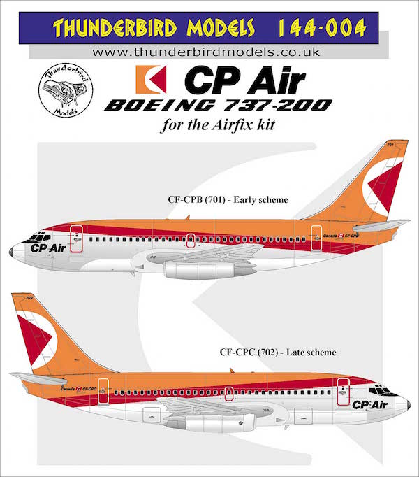 Thunderbird Models TBM144004 1:144 CP Air Boeing 737