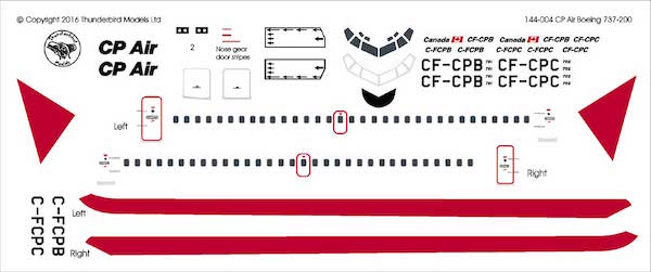 Thunderbird Models TBM144004 1:144 CP Air Boeing 737