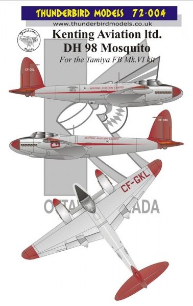 Thunderbird Models TBM72004 1:72 de Havilland FB Mk.VI Kenting Aviation Mosquito