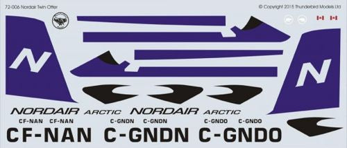 Thunderbird Models TBM72006 1:72 Nordair de_Havilland_Canada DHC-6 Twin Otter