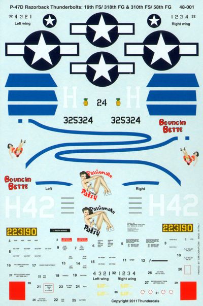 Thundercals TCT48001 1:48 Republic P-47D Thunderbolt 'Razorback' PTO Part 1