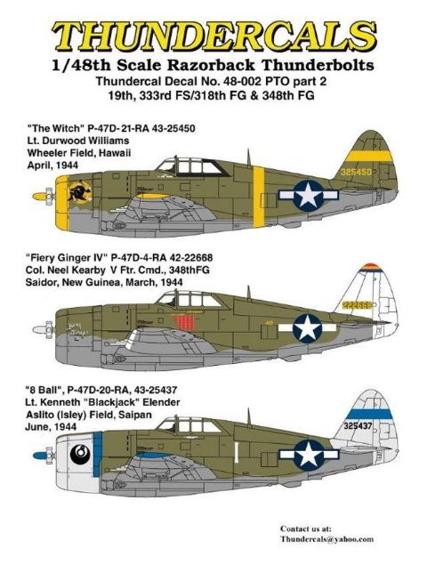 Thundercals TCT48002 1:48 Republic P-47D Thunderbolt 'Razorback' PTO Part 2