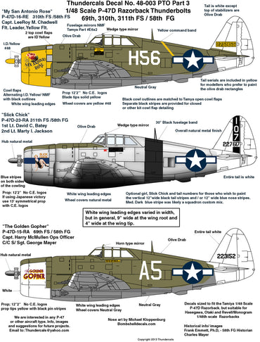 Thundercals TCT48003 1:48 Republic P-47D Thunderbolt 'Razorback' PTO Part 3