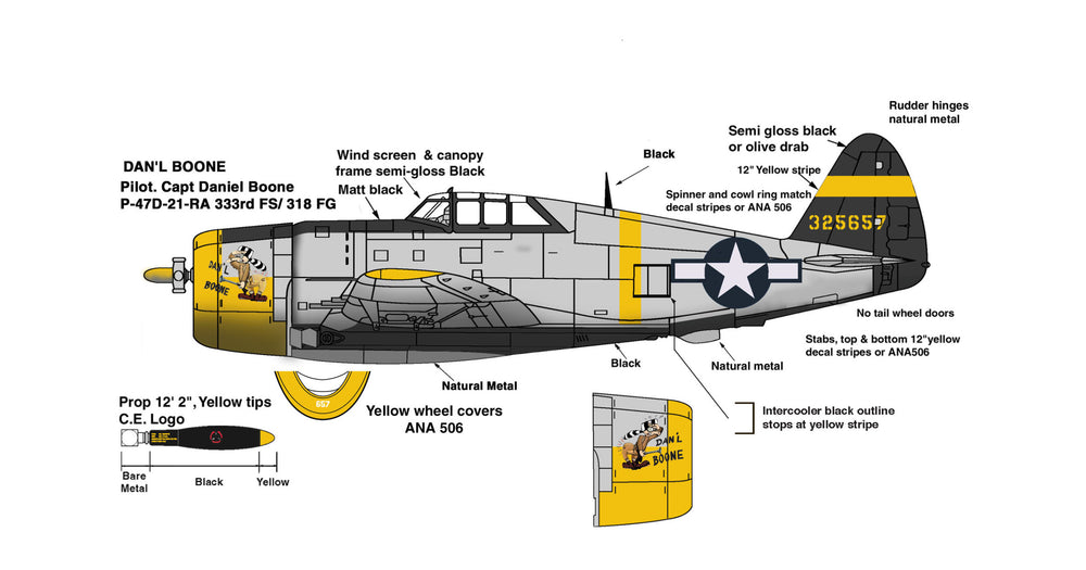 Thundercals TCT48004 1:48 Republic P-47D Thunderbolt 'Razorback' PTO Part 4