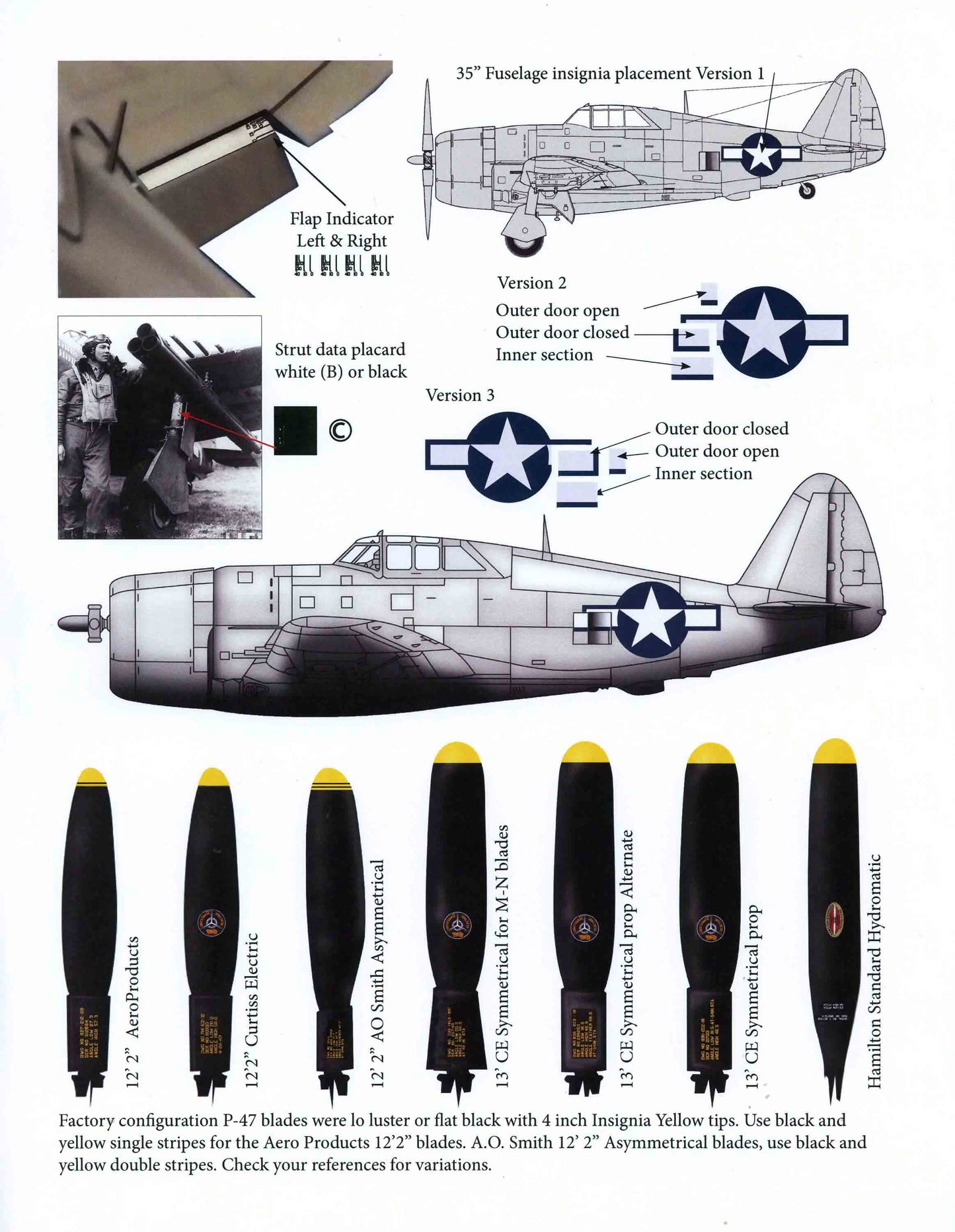 Thundercals TCT48005 P-47D Razorback National Insignia 1:48