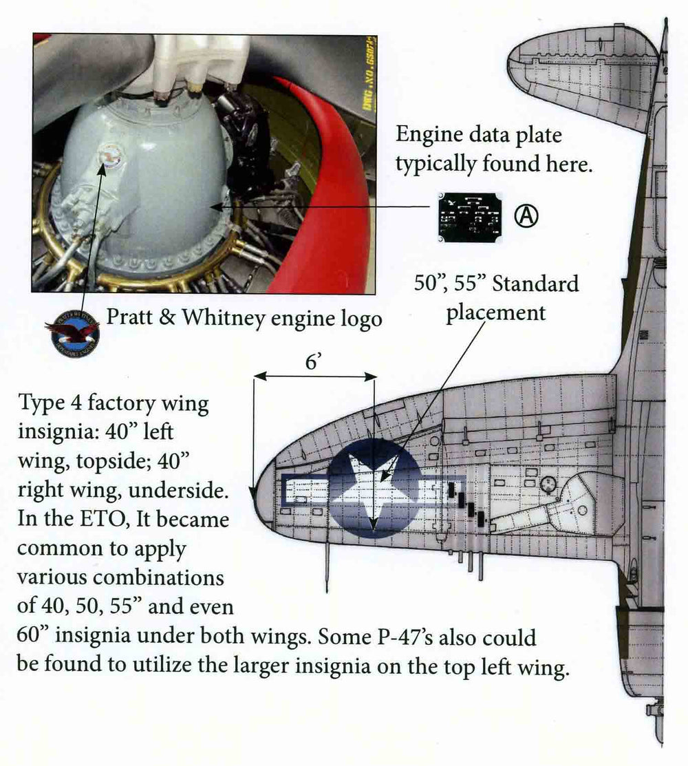 Thundercals TCT48005 P-47D Razorback National Insignia 1:48