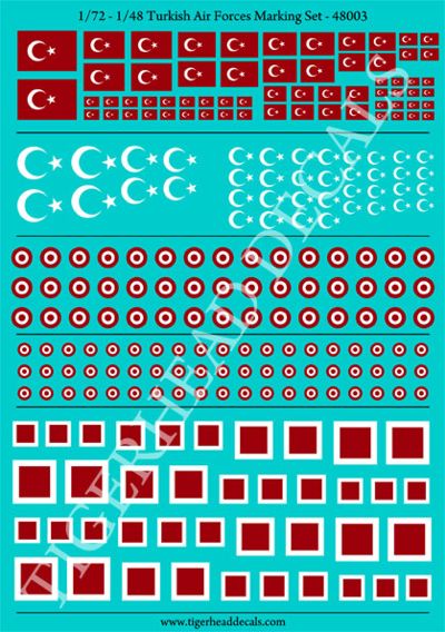 Tigerhead Models THD48003 1:48 Turkish Air Forces National Insignia Marking Set