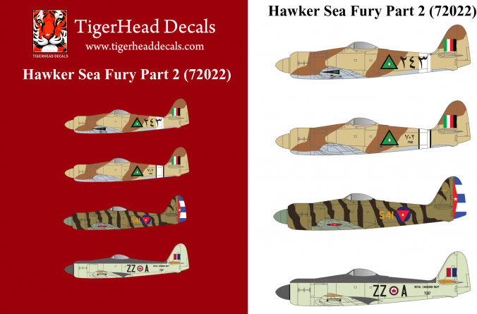 Tigerhead Models THD72022 1:72 Hawker Sea Fury FB.11 Part 2 Iraq, Cuba, Canada