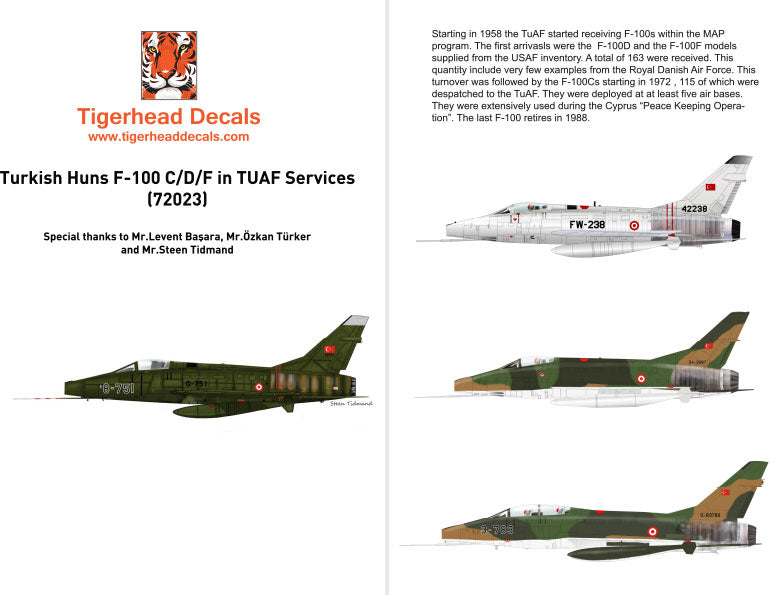 Tigerhead THD72023 Turkish Huns North-American F-100C/D/F 1:72