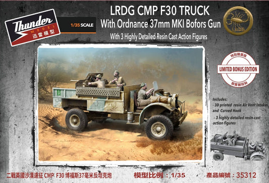 Thunder Models THU35312 1:35 LRDG F30 Gun Truck with action figures