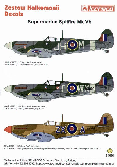 Techmod TM24001 1:24 Supermarine Spitfire Mk.Vb