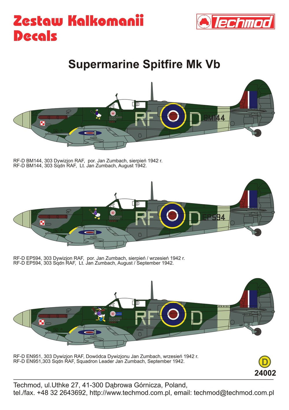 Techmod TM24002 1:24 Supermarine Spitfire Mk.Vb