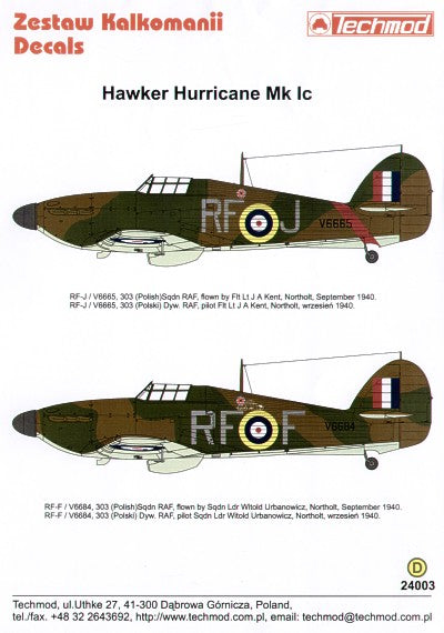 Techmod TM24003 1:24 Hawker Hurricane Mk.I