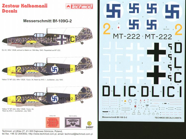 Techmod TM24007 1:24 Messerschmitt Bf-109G-2 in Finnish service