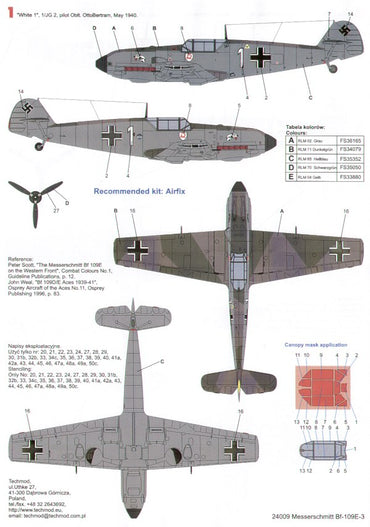 Techmod TM24009 1:24 Messerschmitt Bf-109E-3