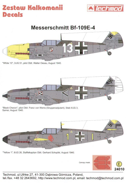Techmod TM24010 1:24 Messerschmitt Bf-109E-4