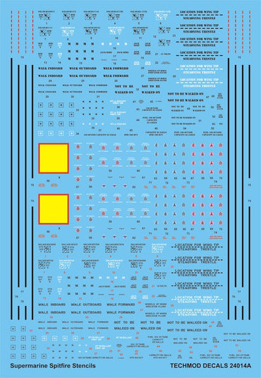 Techmod TM24014 Supermarine Spitfire Stencils Mk.I to Mk.XIX 1:24