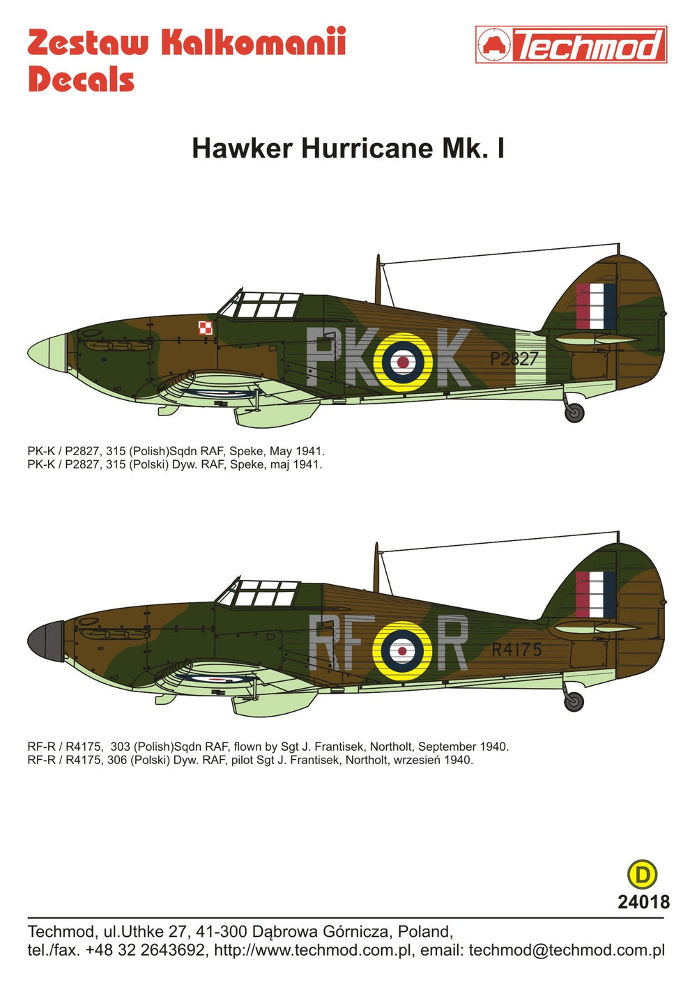 Techmod TM24018 1:24 Hawker Hurricane Mk.Ic