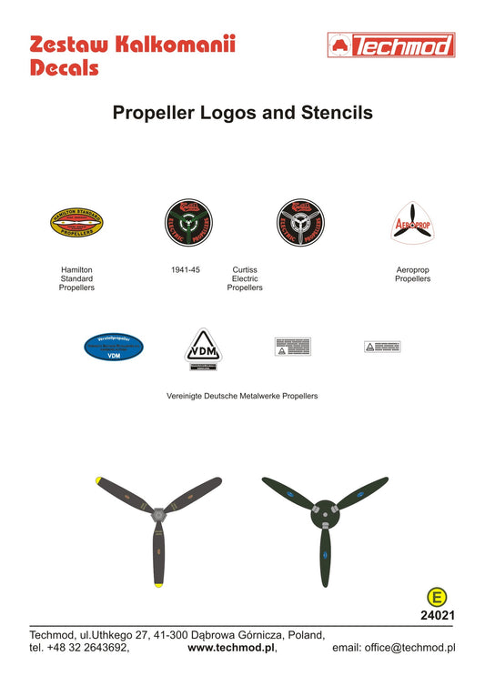 Techmod TM24021 1:24 Propeller logos and stencils...