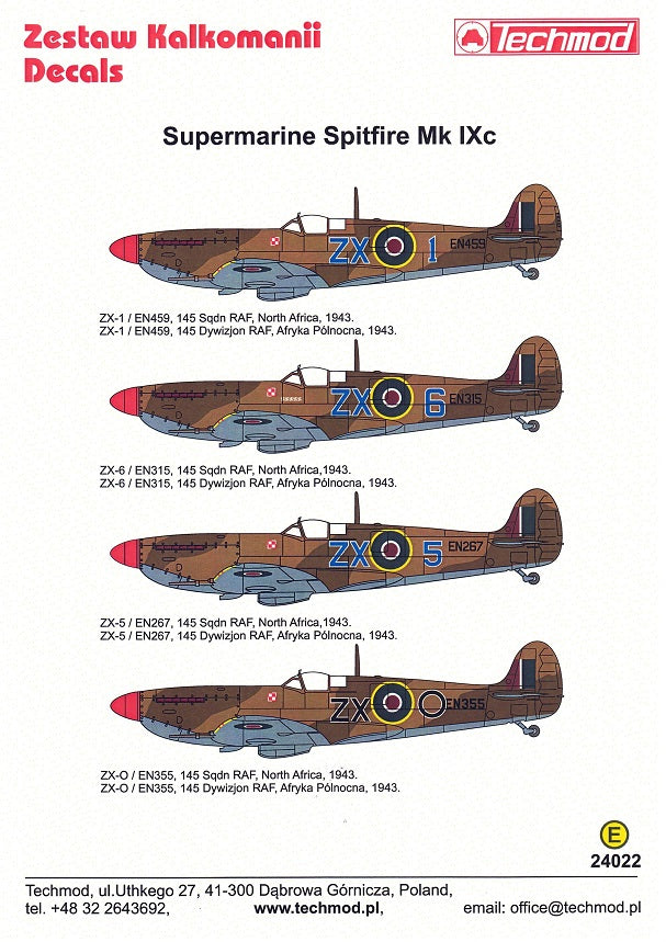 Techmod TM24022 1:24 Supermarine Spitfire Mk.IXc