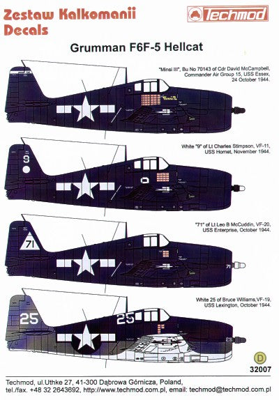 Techmod TM32007 1:32 Grumman F6F-5 Hellcat