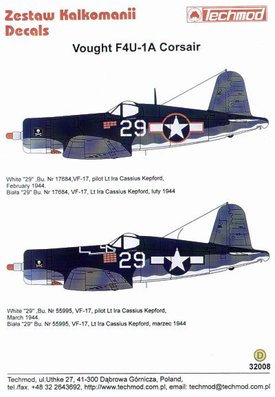 Techmod TM32008 1:32 Vought F4U-1A Corsair