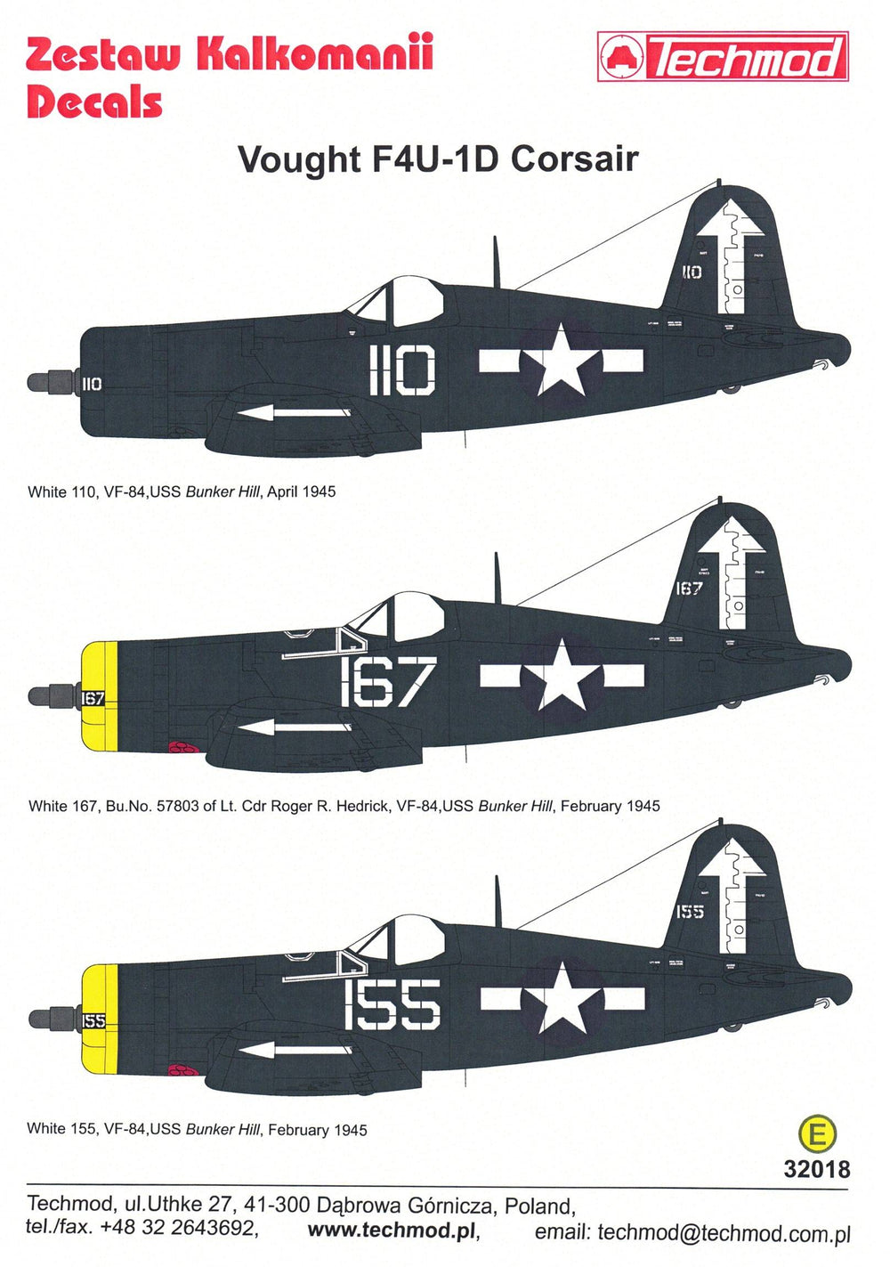 Techmod TM32018 1:32 Vought F4U-1D Corsair