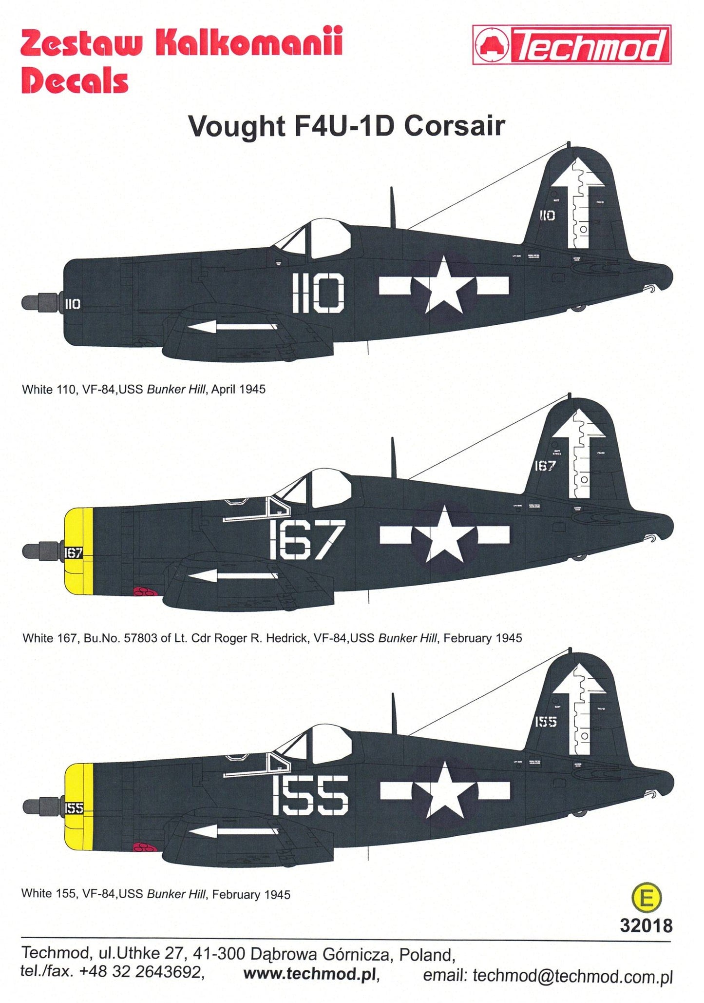 Techmod TM32018 1:32 Vought F4U-1D Corsair