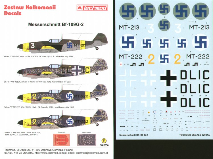 Techmod TM32024 1:32 Messerschmitt Bf-109G-2 in Finnish service