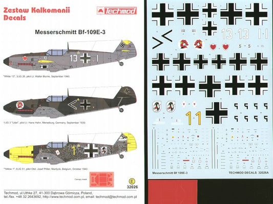 Techmod TM32026 1:32 Messerschmitt Bf-109E-3