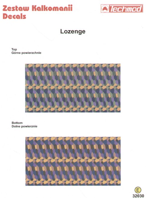 Techmod TM32030 1:32 WWI Lozenge 5 colour for upper and lower surfaces