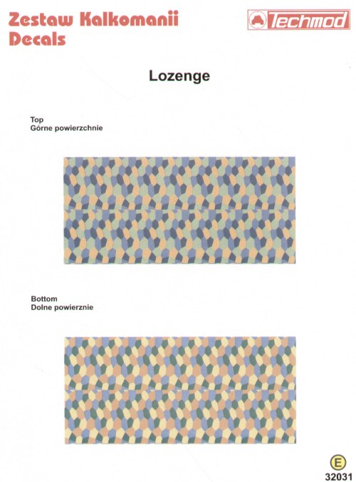 Techmod TM32031 1:32 WWI Lozenge 4 colour for upper and lower surfaces
